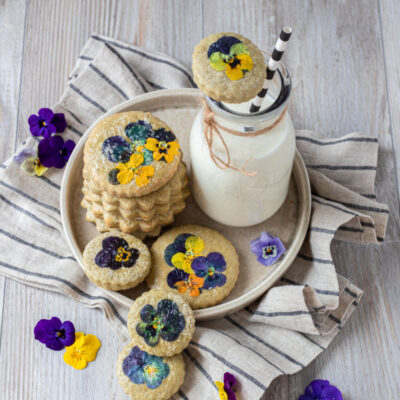 Edible Flower Shortbread Cookies