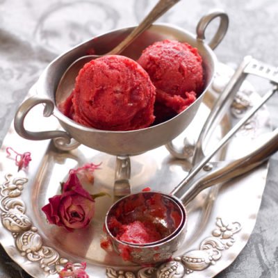 Rose Petal Strawberry Sorbet
