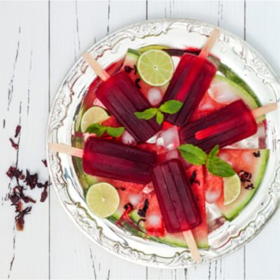 Hibiscus Margarita Lime Pops
