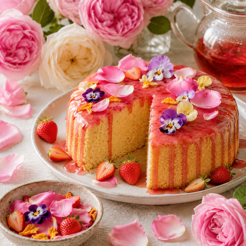 Hibiscus Citrus Garden Drizzle Cake