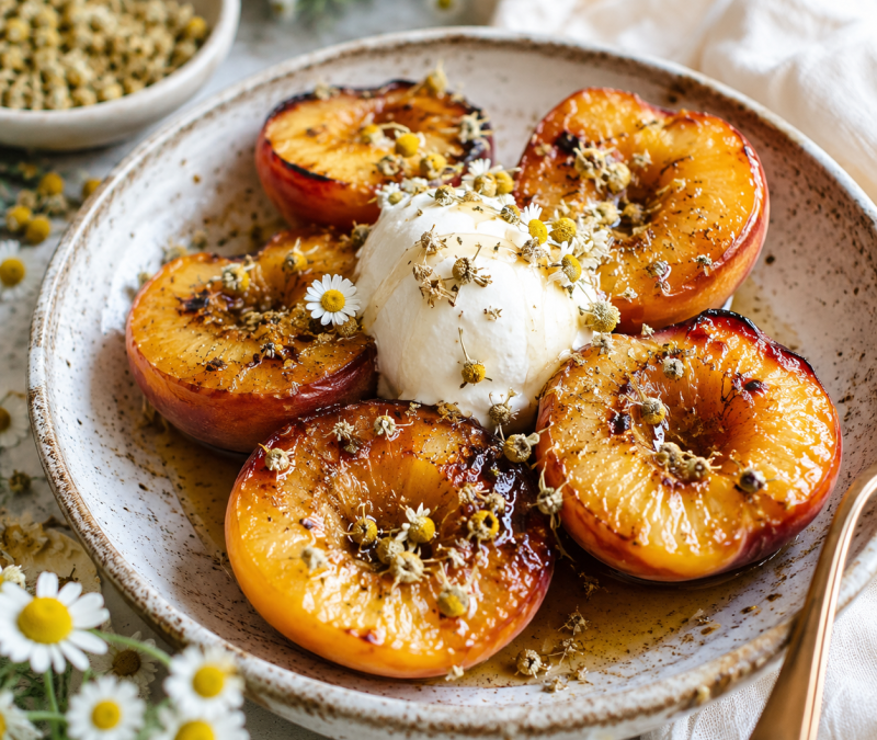 Chamomile & Honey Roasted Peaches