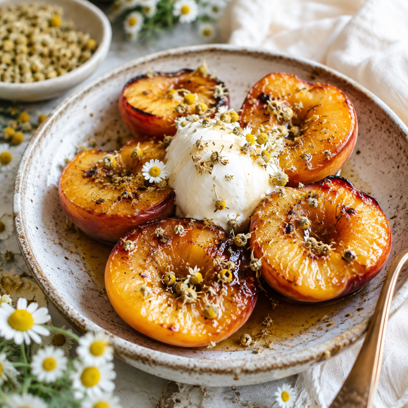 Chamomile & Honey Roasted Peaches